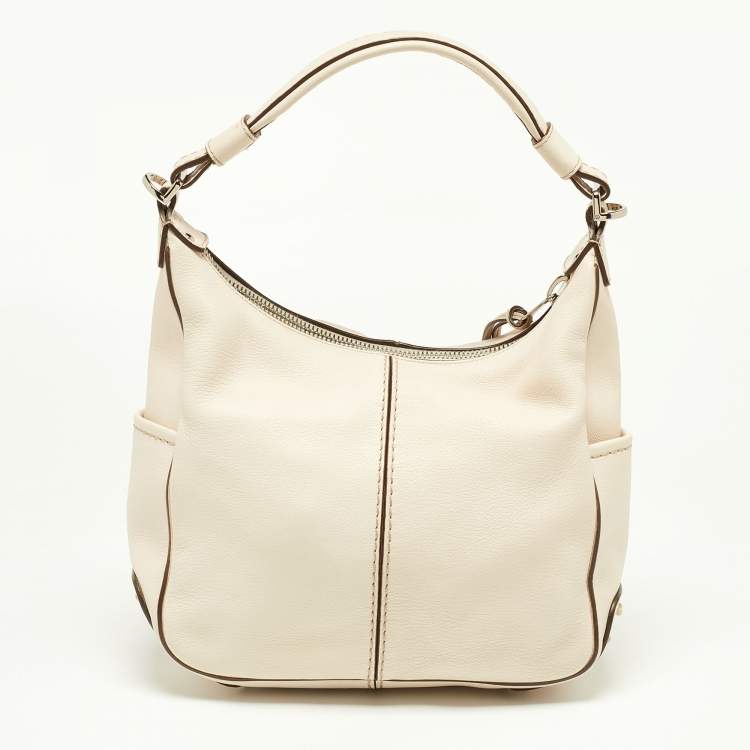 Pre Owned Tod's Beige Leather Miky Hobo