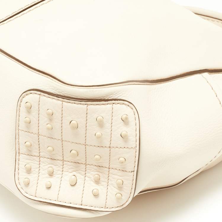 Pre Owned Tod's Beige Leather Miky Hobo