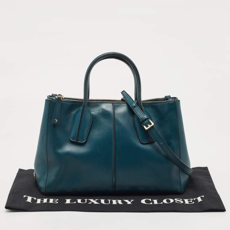 Pre Owned Tod's Green Leather Small D-Styling Shopper Tote