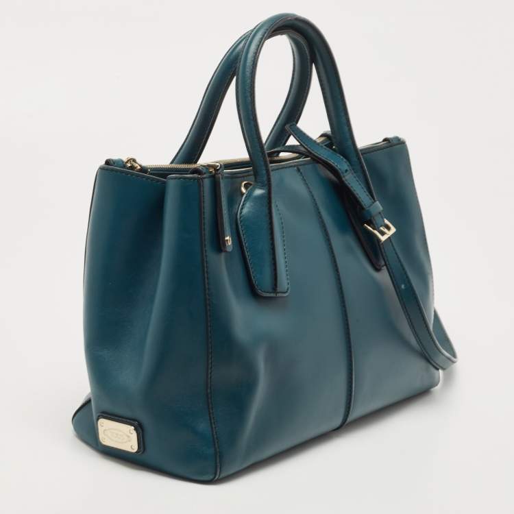 Pre Owned Tod's Green Leather Small D-Styling Shopper Tote