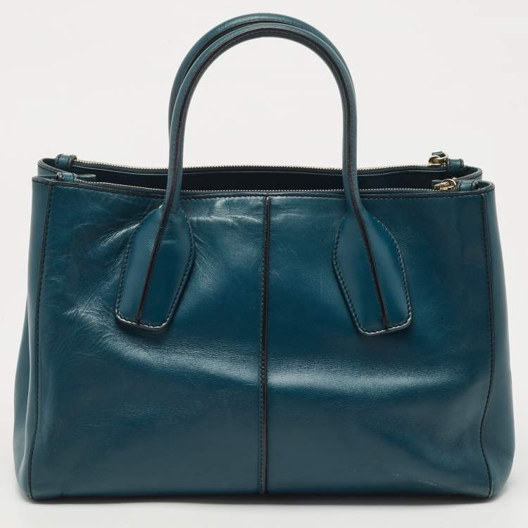 Pre Owned Tod's Green Leather Small D-Styling Shopper Tote
