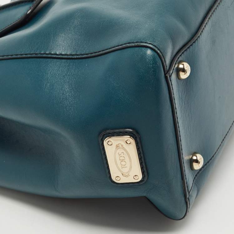 Pre Owned Tod's Green Leather Small D-Styling Shopper Tote