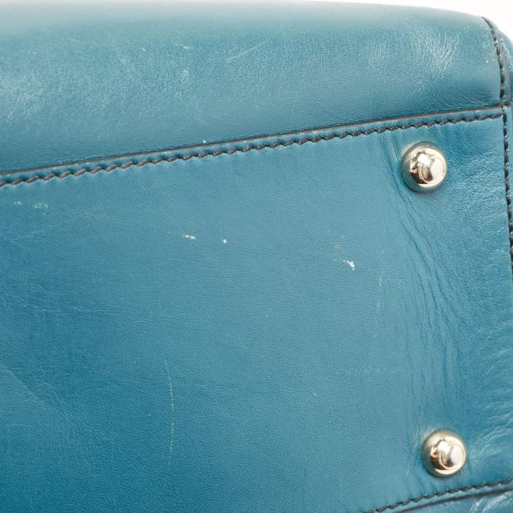 Pre Owned Tod's Green Leather Small D-Styling Shopper Tote