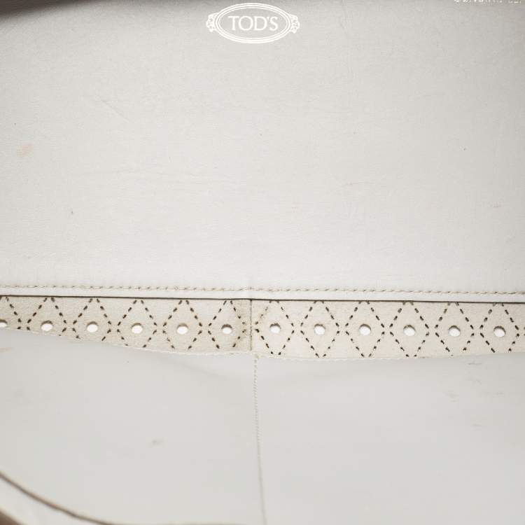 Pre Owned Tod's Grey Perforated Leather Shopper Tote