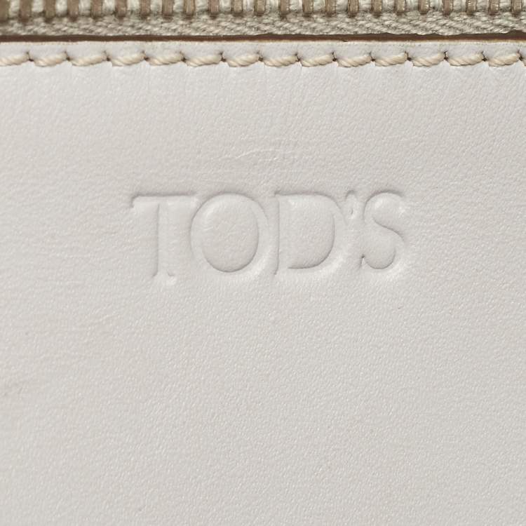 Pre Owned Tod's Grey Perforated Leather Shopper Tote