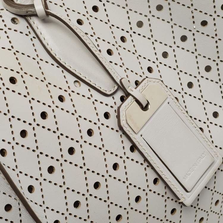 Pre Owned Tod's Grey Perforated Leather Shopper Tote