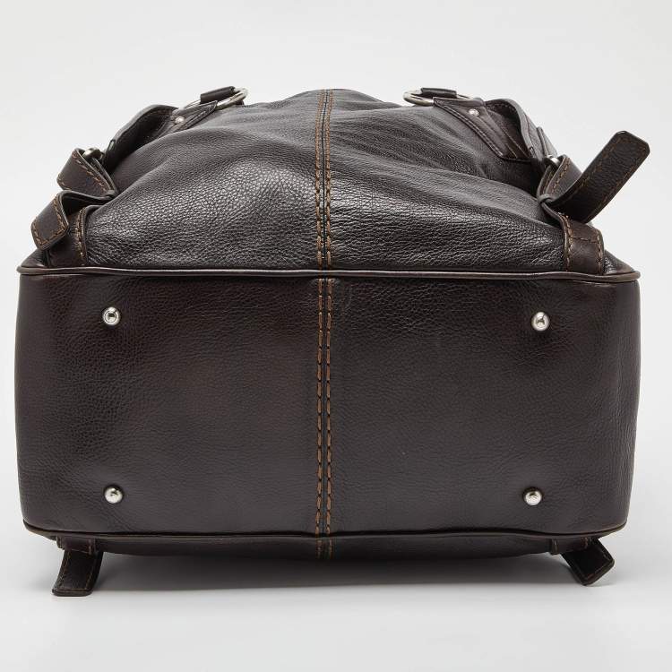 مملوكة مسبقًا Tod's Dark Brown Leather Bowler Bag 