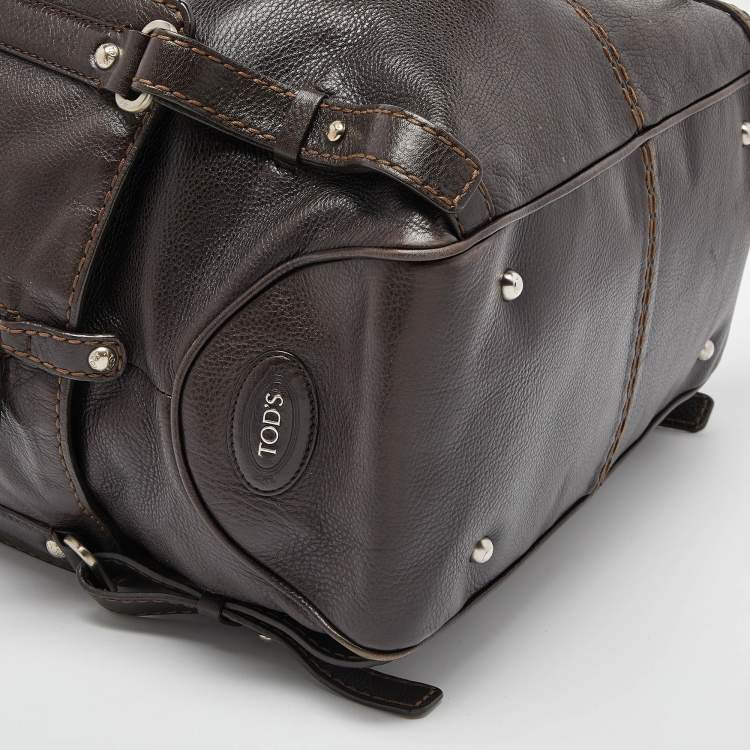 مملوكة مسبقًا Tod's Dark Brown Leather Bowler Bag 
