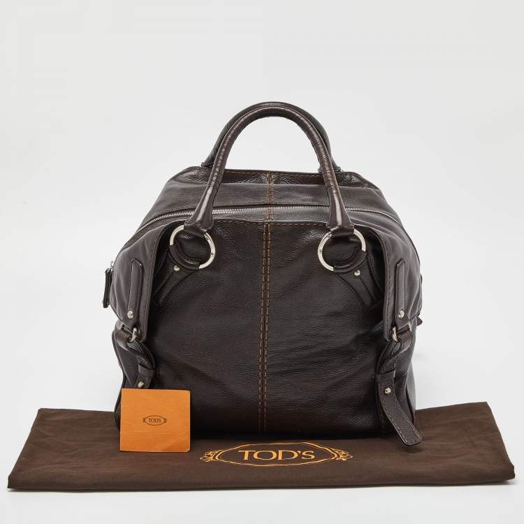 مملوكة مسبقًا Tod's Dark Brown Leather Bowler Bag 