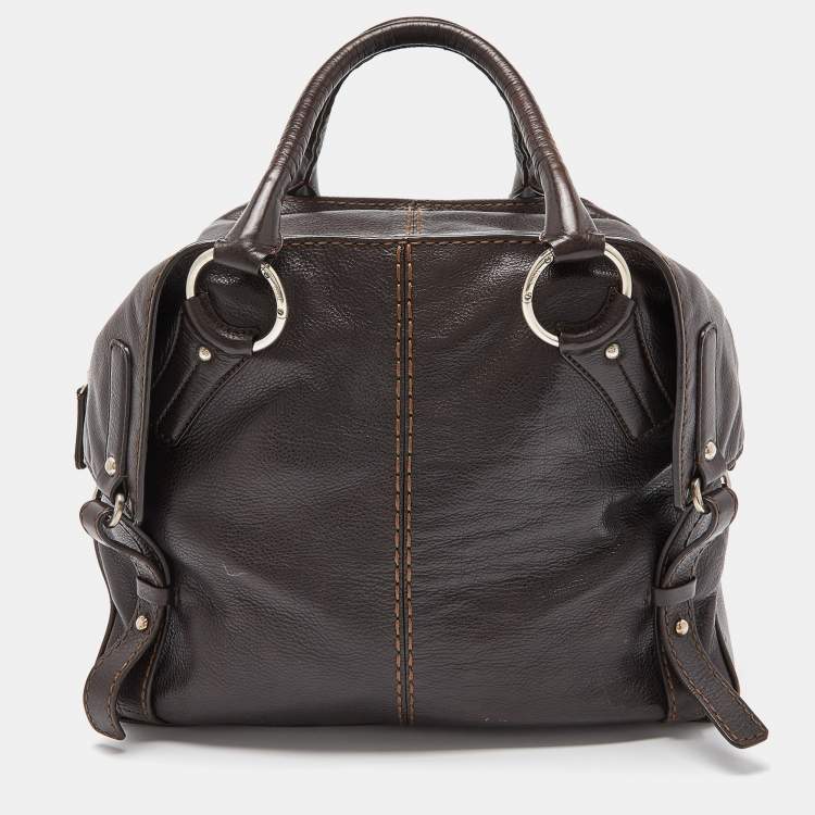 مملوكة مسبقًا Tod's Dark Brown Leather Bowler Bag 
