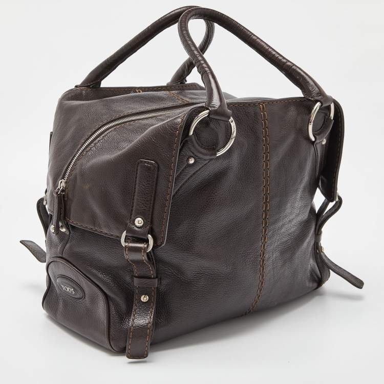 مملوكة مسبقًا Tod's Dark Brown Leather Bowler Bag 