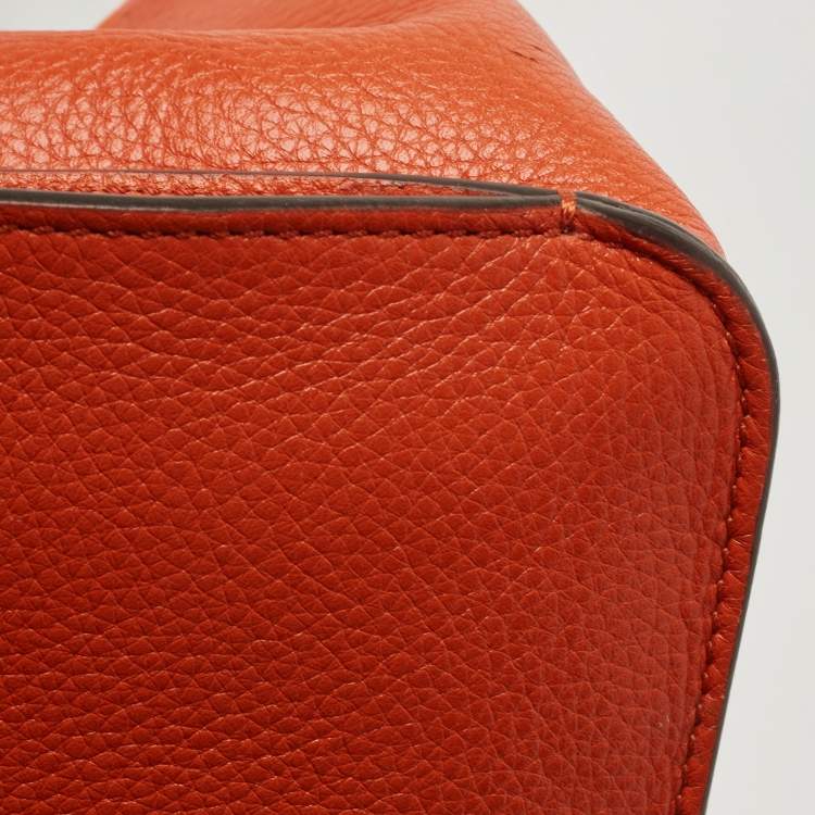 Pre Owned Tod's Orange Leather Double Zip Tote