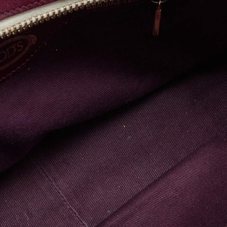 Pre Owned Tod's Burgundy Glossy Leather Small Military Bowler Bag