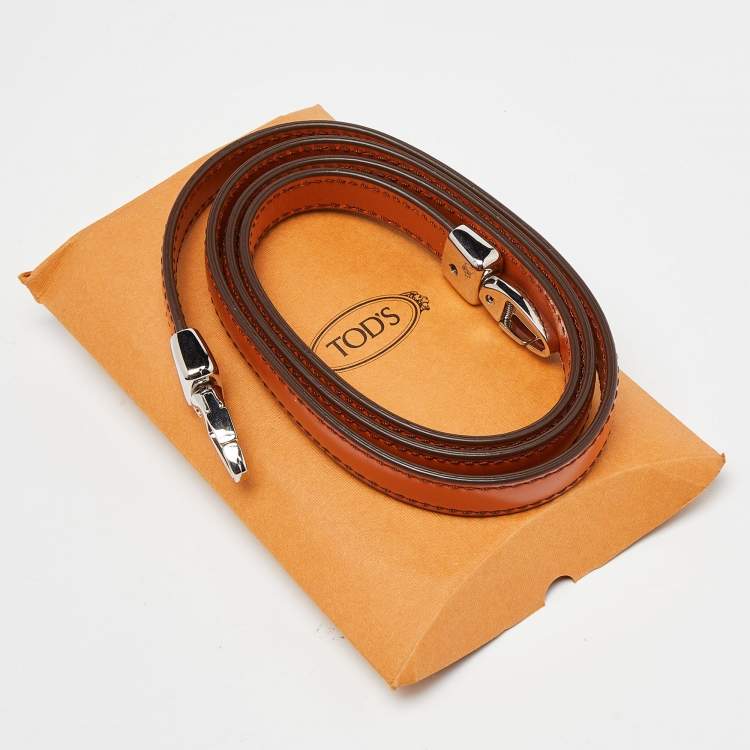 Pre Owned Tod's Orange Leather Top Zip Tote