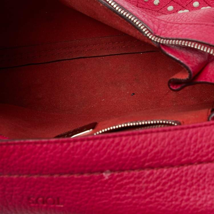 Pre Owned Tod’s Fuchsia Leather Wave Top Handle Bag