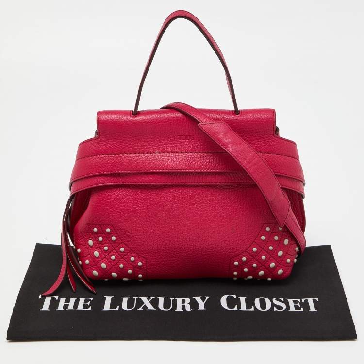 Pre Owned Tod’s Fuchsia Leather Wave Top Handle Bag