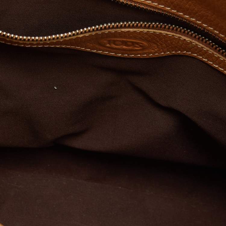Pre Owned Tod's Tan Leather Buckle Satchel