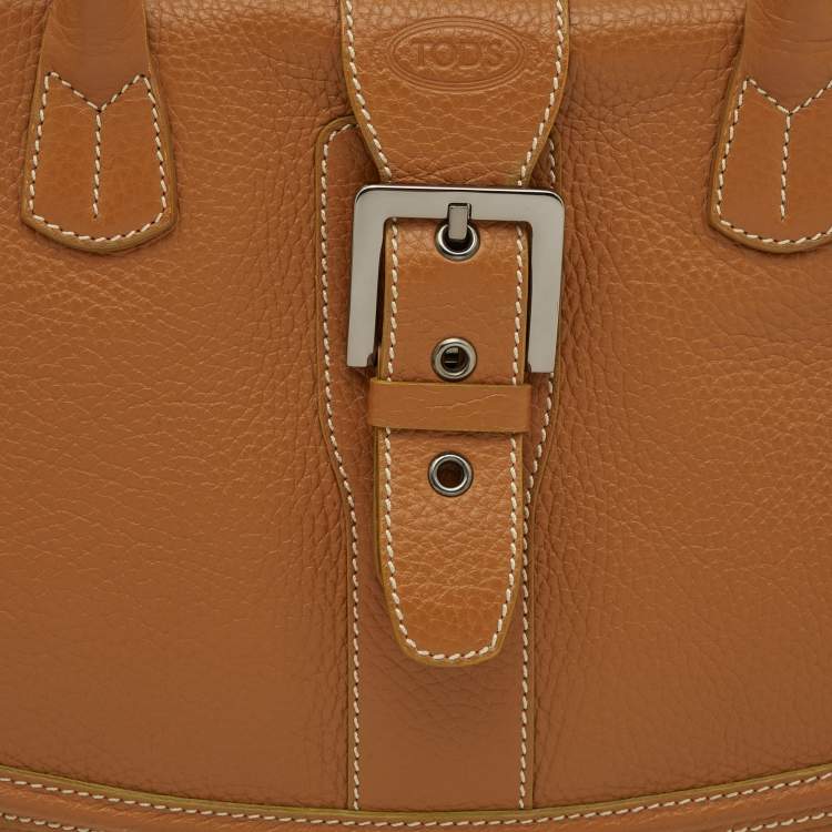 Pre Owned Tod's Tan Leather Buckle Satchel