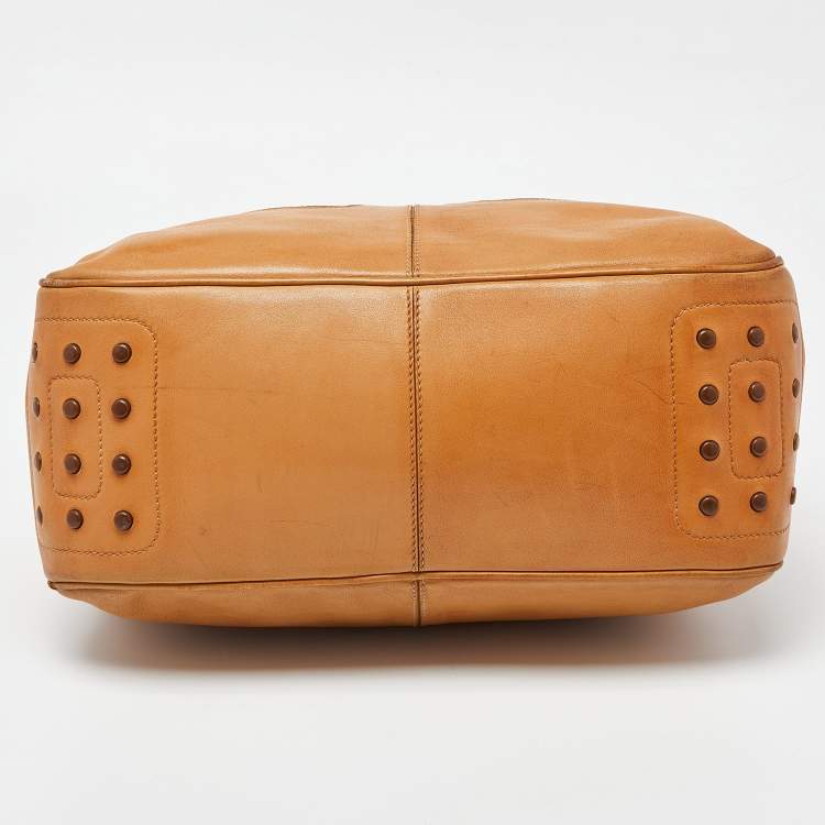 Pre Owned Tod's Tan Leather Miky Shoulder Bag