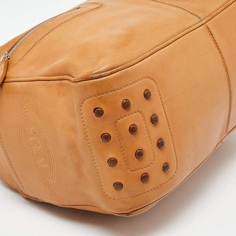 Pre Owned Tod's Tan Leather Miky Shoulder Bag
