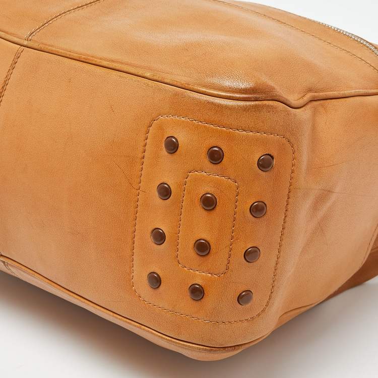 Pre Owned Tod's Tan Leather Miky Shoulder Bag