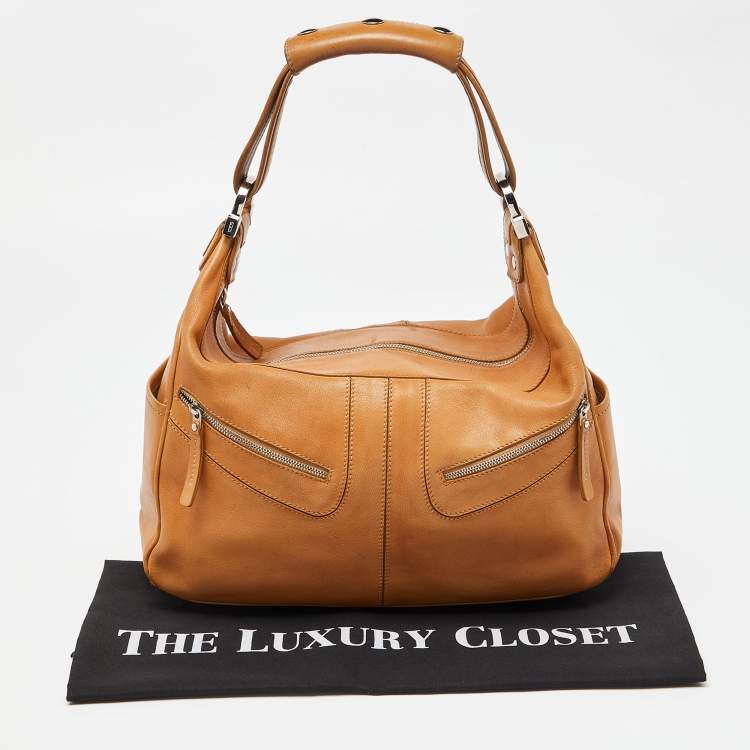 Pre Owned Tod's Tan Leather Miky Shoulder Bag