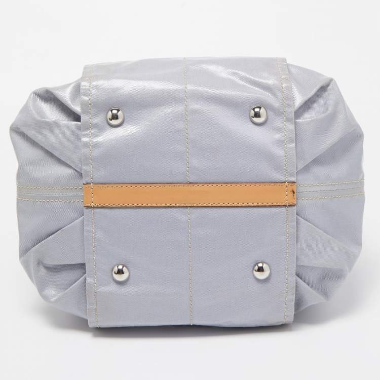 Pre Owned Tod's Light Blue/Beige PVC and Leather Tote