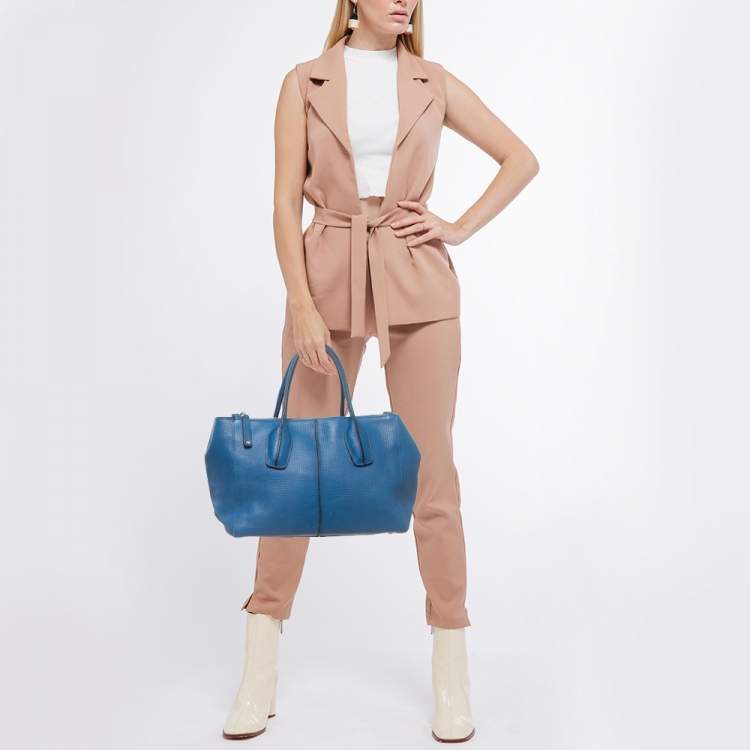 Pre Owned Tod's Blue Leather Small D-Styling Shopper Tote