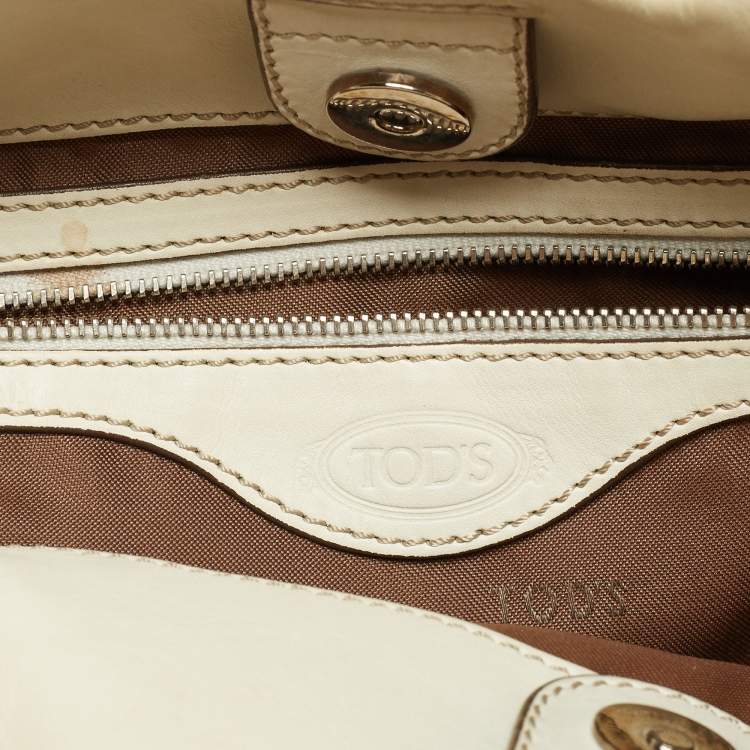 Pre Owned Tod's Cream Leather Tote 