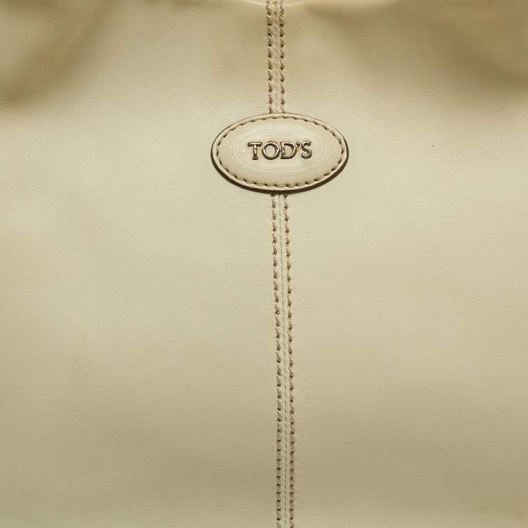 Pre Owned Tod's Cream Leather Tote 