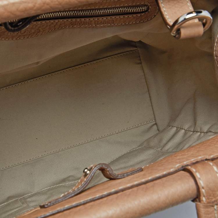 Pre Owned Tod's Beige Leather Front Pocket Tote