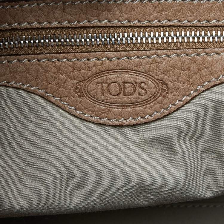 Pre Owned Tod's Beige Leather Front Pocket Tote