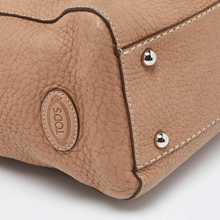 Pre Owned Tod's Beige Leather Front Pocket Tote