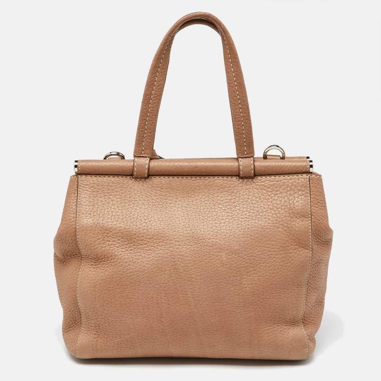 Pre Owned Tod's Beige Leather Front Pocket Tote