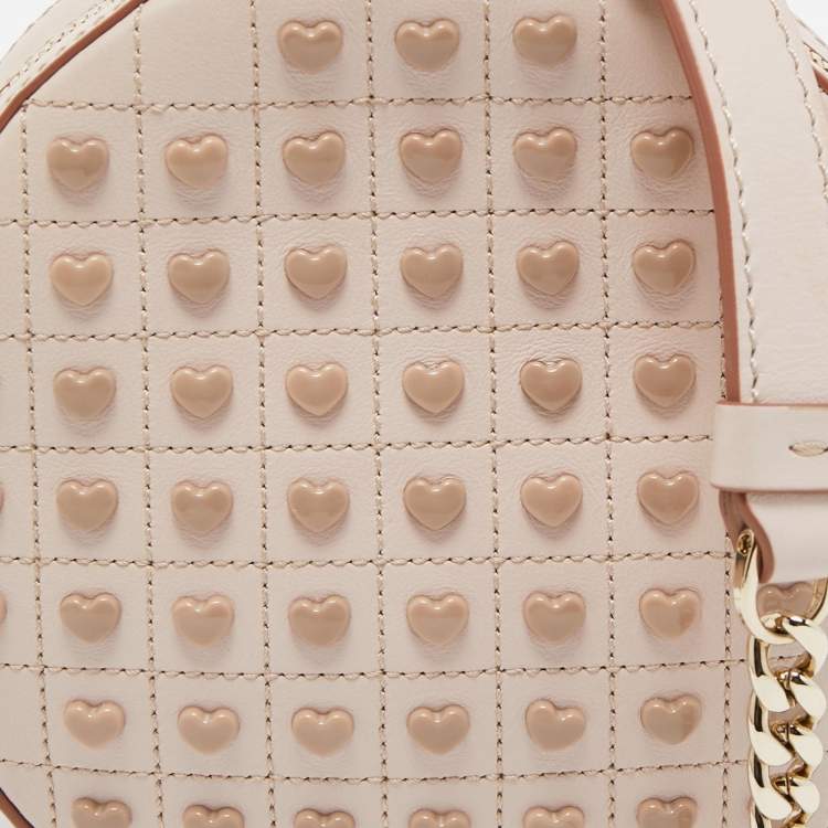 Pre Owned Tod's Light Pink Leather Round Gommini Crossbody Bag