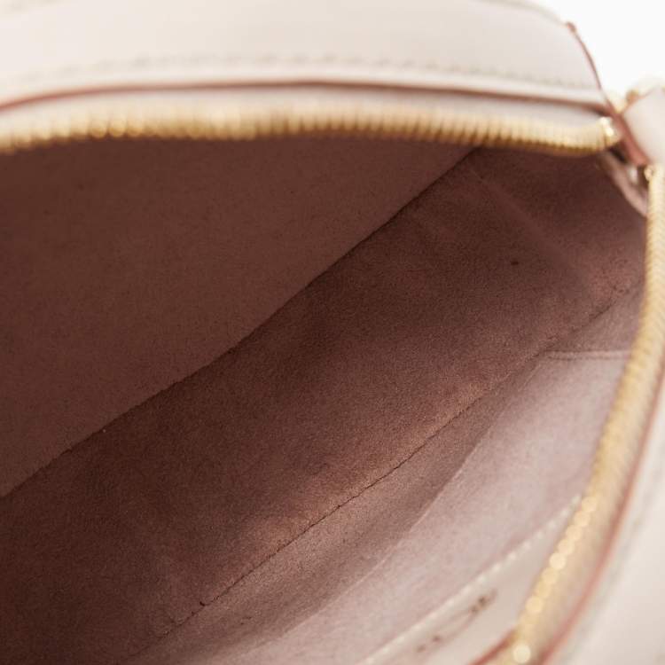 Pre Owned Tod's Light Pink Leather Round Gommini Crossbody Bag