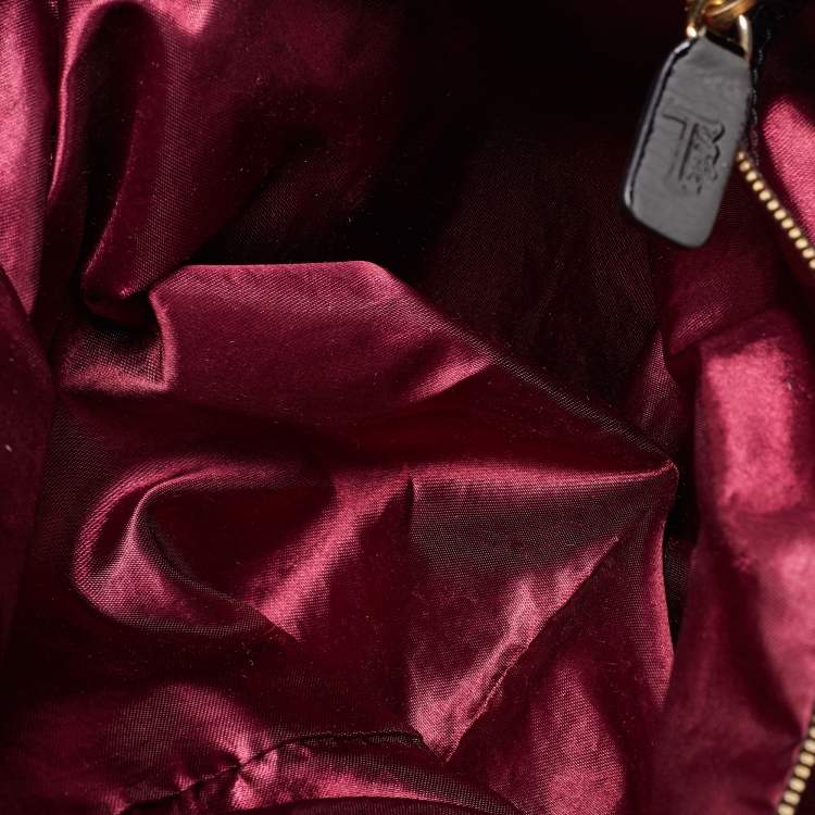 Pre Owned Tod's Black Nylon and Patent Leather Pashmy Pocket Media D Bag