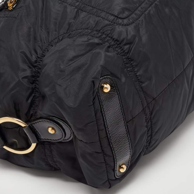 Pre Owned Tod's Black Nylon and Patent Leather Pashmy Pocket Media D Bag