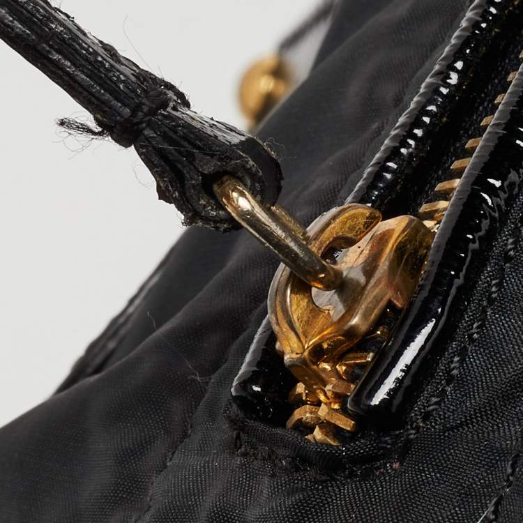 Pre Owned Tod's Black Nylon and Patent Leather Pashmy Pocket Media D Bag