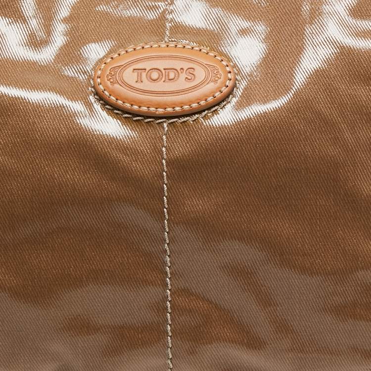 Pre Owned Tod’s Brown/Beige Coated Canvas and Leather G-Bag Easy Sacca Satchel