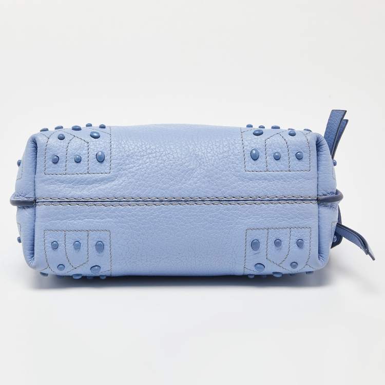 Pre Owned Tod’s Light Blue Leather Wave Top Handle Bag