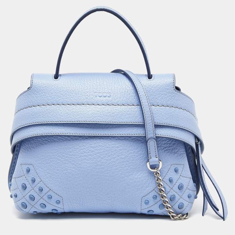 Tod's Light Blue Leather Wave Top Handle Bag Tod's | TLC