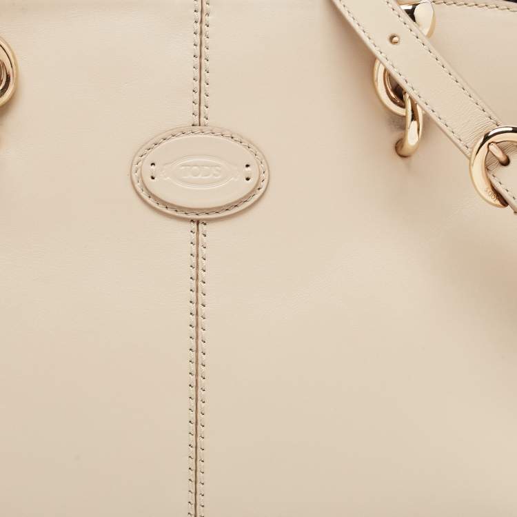 Pre Owned Tod's Beige Leather Zip Satchel