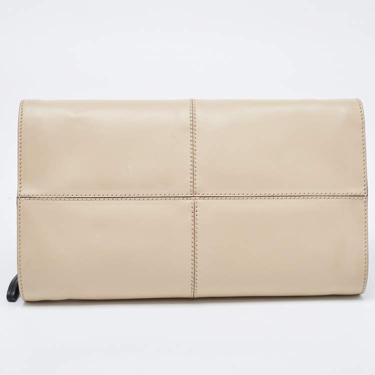 Pre Owned Tod's Beige Leather Zip Satchel