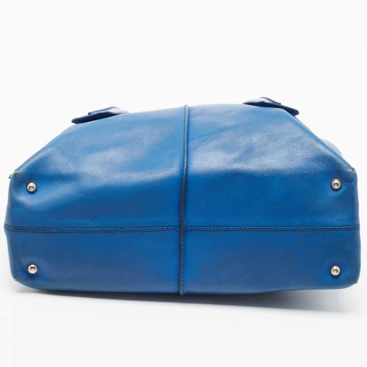 Pre Owned Tod's Blue Leather D-Cube Tote