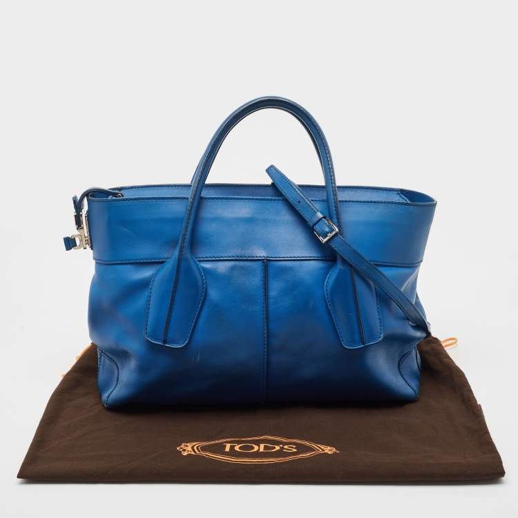 Pre Owned Tod's Blue Leather D-Cube Tote