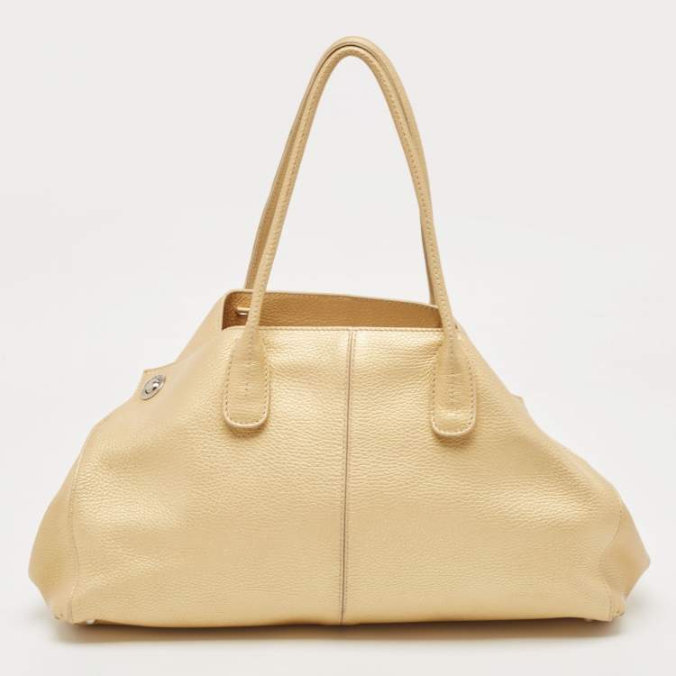 Pre Owned Tod's Gold Leather East/West New Girelli Satchel