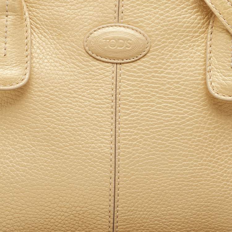 Pre Owned Tod's Gold Leather East/West New Girelli Satchel
