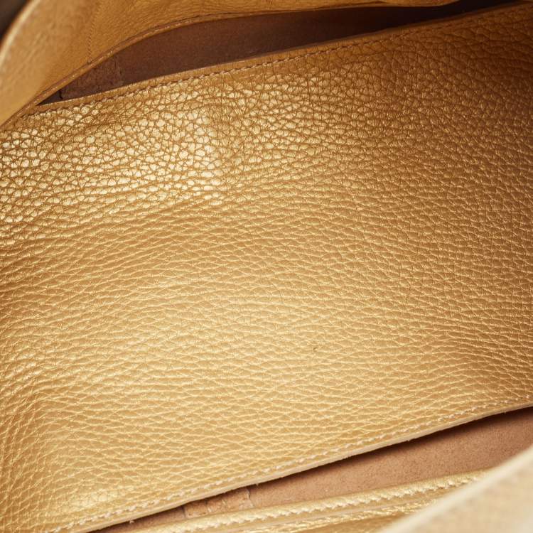 Pre Owned Tod's Gold Leather East/West New Girelli Satchel