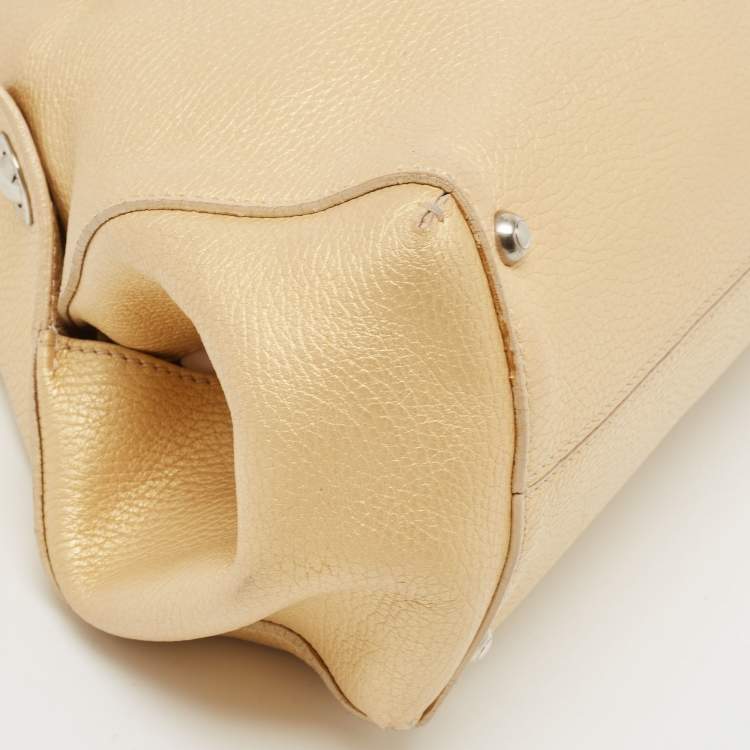 Pre Owned Tod's Gold Leather East/West New Girelli Satchel